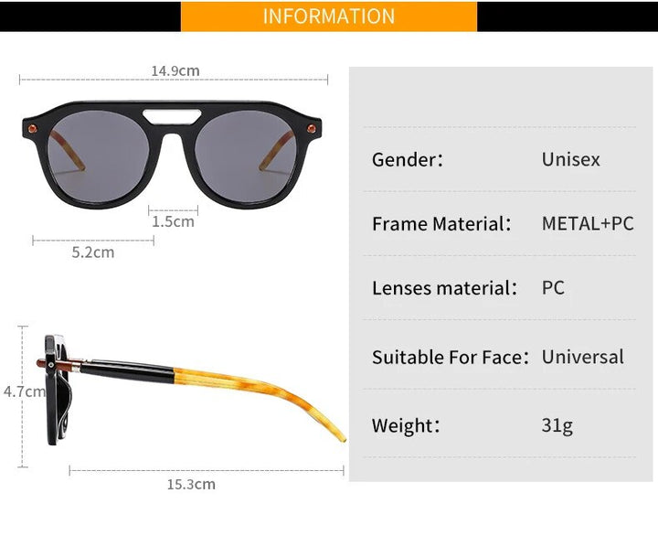 CCspace Unisex Full Rim Round Double Bridge Polycarbonate Alloy Reading Glasses 57047 Reading Glasses CCspace