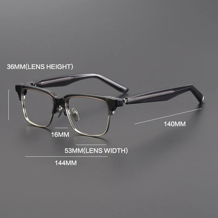 Gatenac Unisex Full Rim Square Acetate Eyeglasses Gxyj1191 Full Rim Gatenac