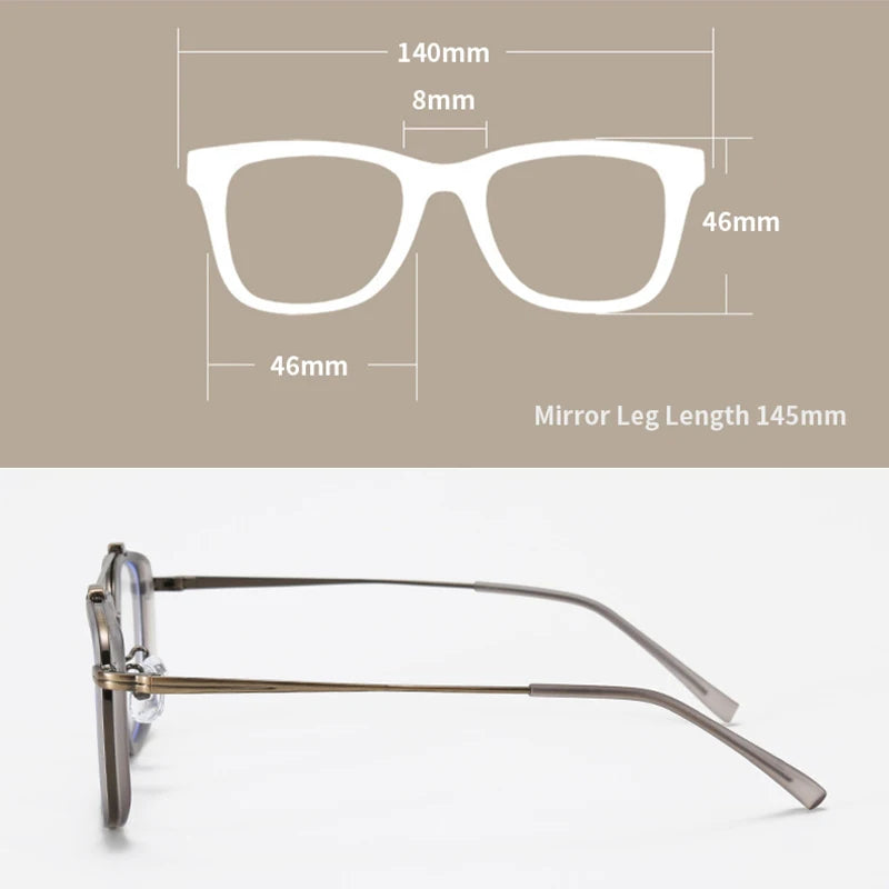 Xbora Unisex Full Rim Square Tr 90 Alloy Double Bridge Eyeglasses 44195