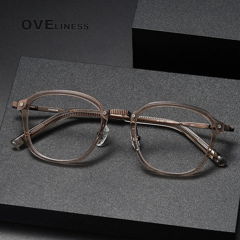 Oveliness Unisex Full Rim Square Titanium Eyeglasses M109 Full Rim Oveliness