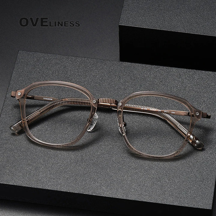 Oveliness Unisex Full Rim Square Titanium Eyeglasses M109 Full Rim Oveliness