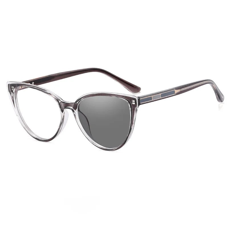 CCspace Women's Full Rim Cat Eye Tr 90 Titanium Photochromic Reading Glasses 311155