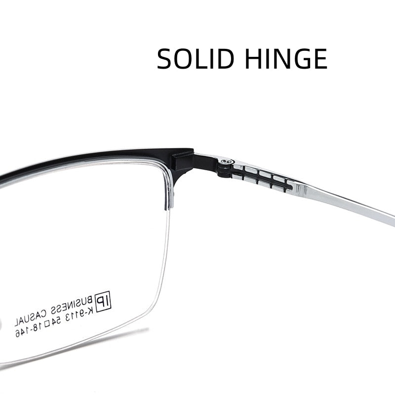 Yimaruili Men's Semi Rim Large Square Alloy Eyeglasses K9113 Semi Rim Yimaruili Eyeglasses