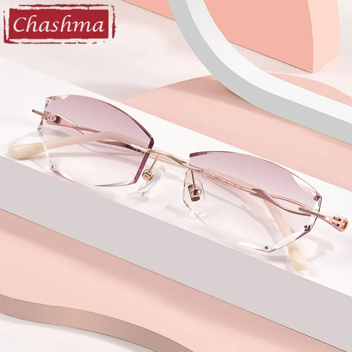 Chashma Women's Rimless Oval Titanium Eyeglasses 58474
