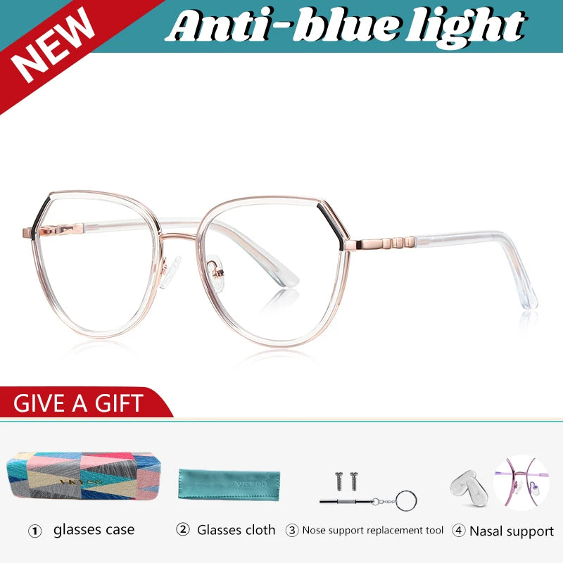 Vicky Unisex Full Rim Polygon Tr 90 Titanium Reading Glasses 83130