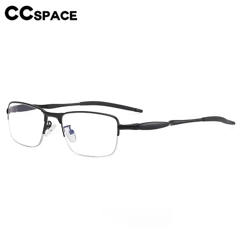 CCspace Unisex Semi Rim Small Square Tr 90 Titanium Eyeglasses 57236 Semi Rim CCspace