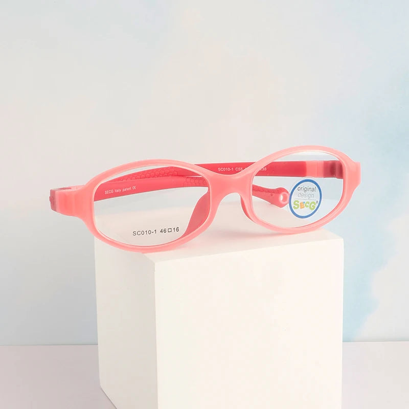 Secg Unisex Children's Full Rim Oval Tr 90 Silicone Eyeglasses 193101 Full Rim Secg