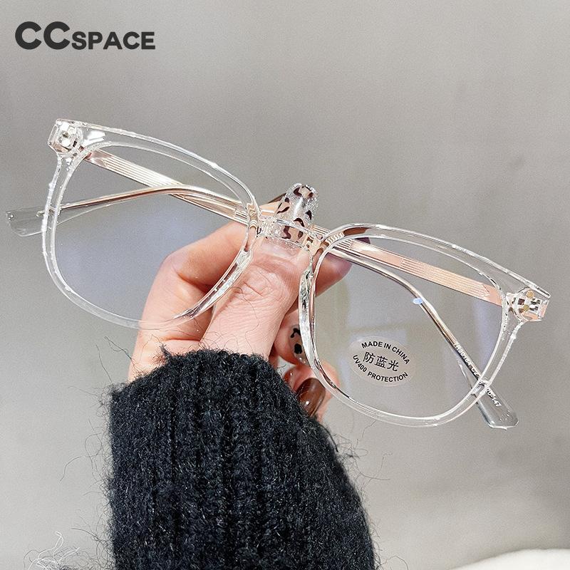 CCspace Unisex Full Rim Round Square Tr 90 Titanium Eyeglasses 55887 Full Rim CCspace
