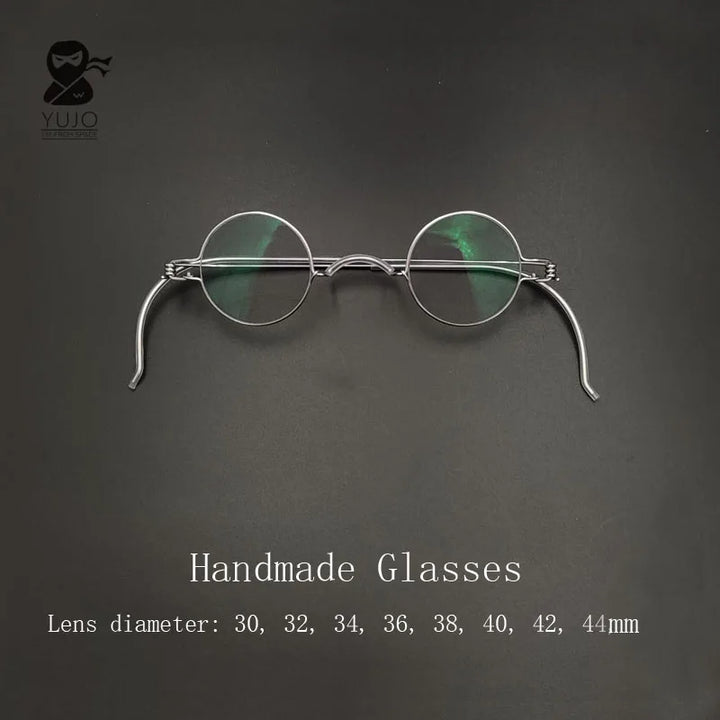 Yujo Unisex Full Rim Round Stainless Steel Custom Eyeglasses Y4042 Full Rim Yujo