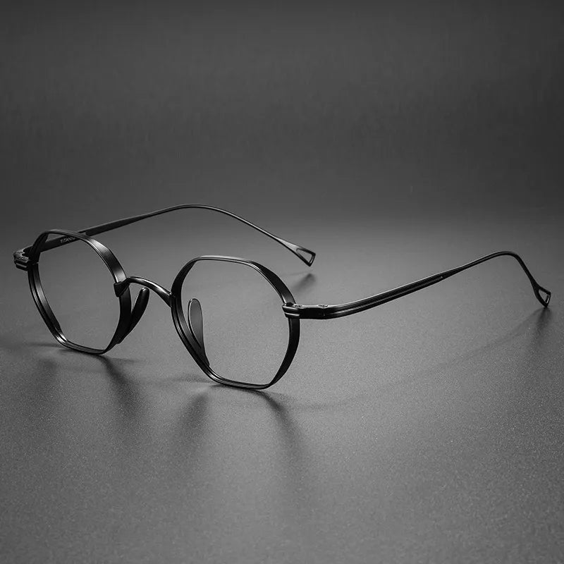 Kocolior Unisex Full Rim Small Polygon Titanium Hyperopic Reading Glasses K152 Reading Glasses Kocolior