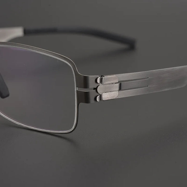 Black Mask Unisex Full Rim Square Screwless Steel Eyeglasses 4294 Full Rim Black Mask