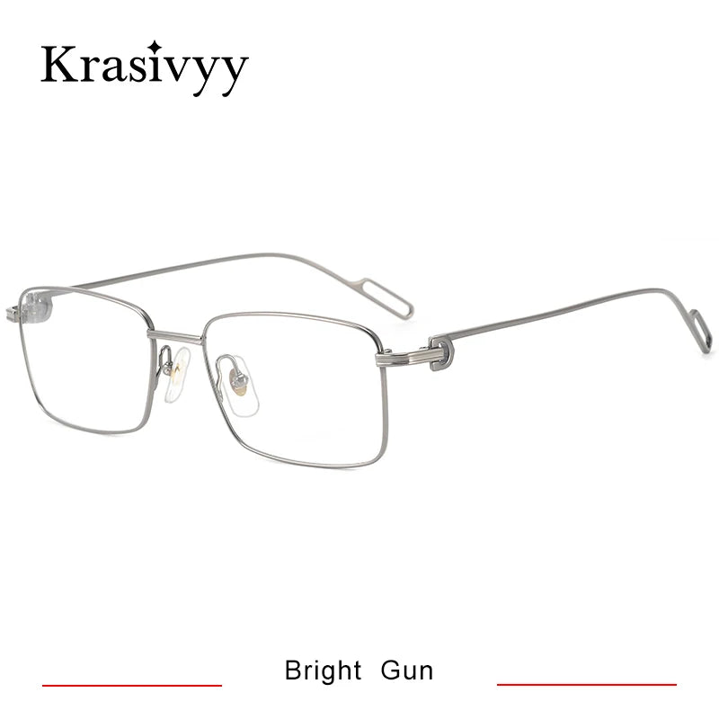 Krasivyy Unisex Full Rim Polygon Square Titanium Eyeglasses 420219