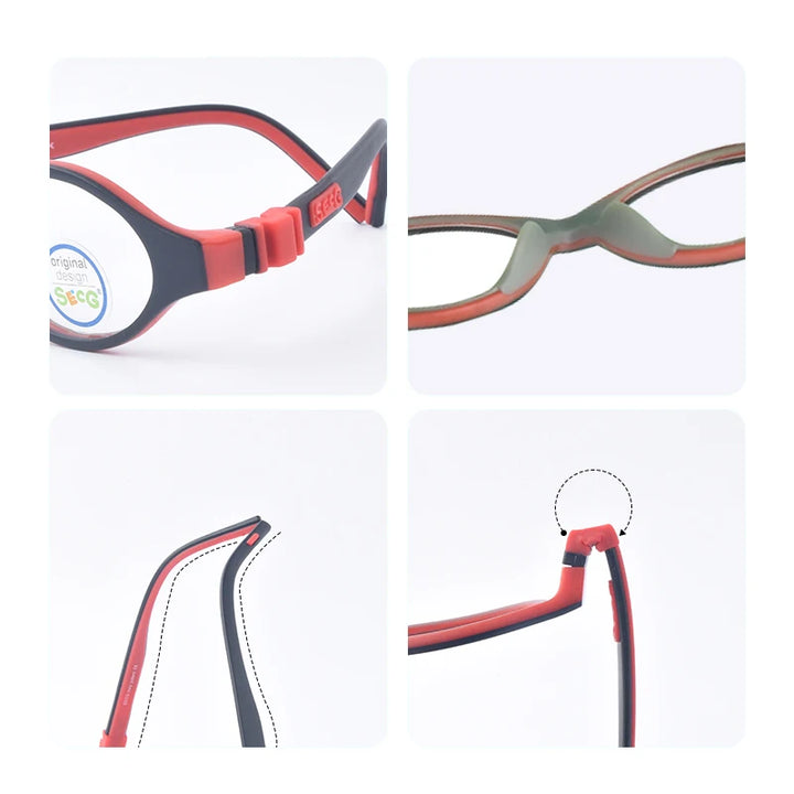 Secg Unisex Children's Full Rim Round Tr 90 Silicone Eyeglasses 2044 Full Rim Secg