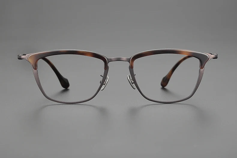 Black Mask Unisex Full Rim Big Square Titanium Acetate Eyeglasses 6069 Full Rim Black Mask