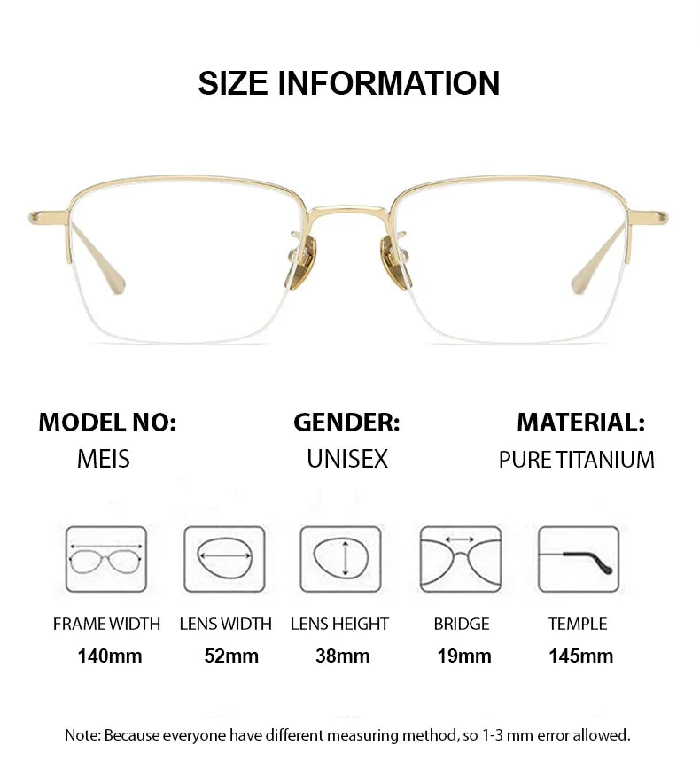 Summer Flower Unisex Semi Rim Polygon Square Titanium Eyeglasses 52145