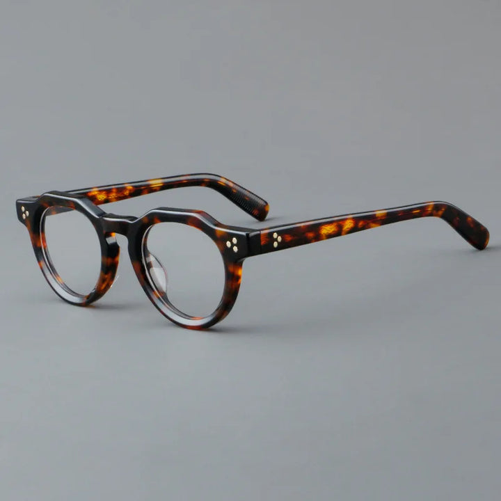 Hewei Unisex Full Rim Flat Top Oval Thick Acetate Eyeglasses 32248