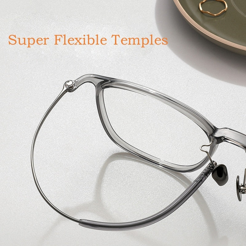 Yimaruili Unisex Full Rim Square Tr 90 Titanium Eyeglasses L9107 Full Rim Yimaruili Eyeglasses