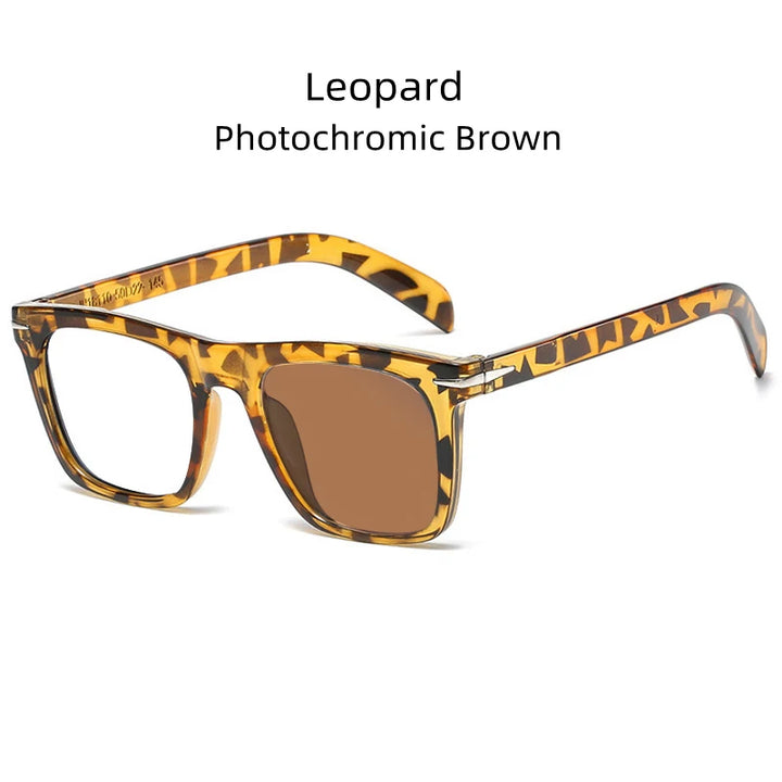 Kocolior Mens Full Rim Square Acetate Reading Glasses 18110 Reading Glasses Kocolior Photochromic Brown +200