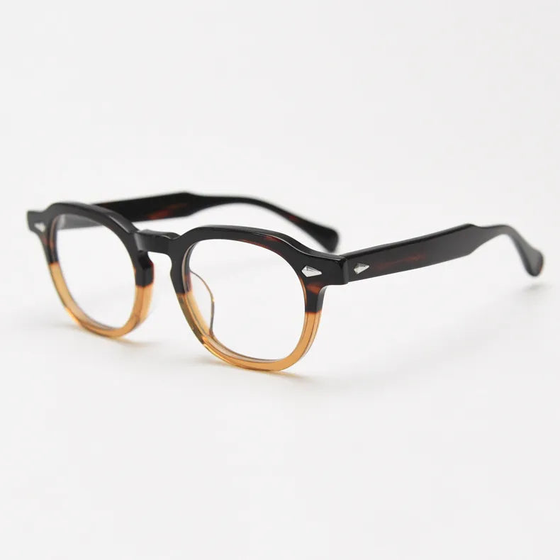 CCspace Unisex Full Rim Square Acetate Eyeglasses 56839 Full Rim CCspace C3LeopardTea