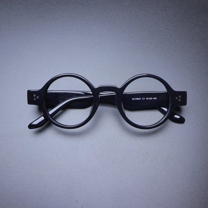 Gatenac Unisex Full Rim Round Acetate Eyeglasses Gxyj-1175 Full Rim Gatenac