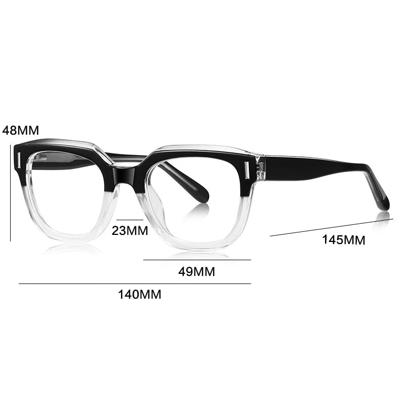Gatenac Unisex Full Rim Polygon Tr90 Titanium Reading Glasses Gxyj9009
