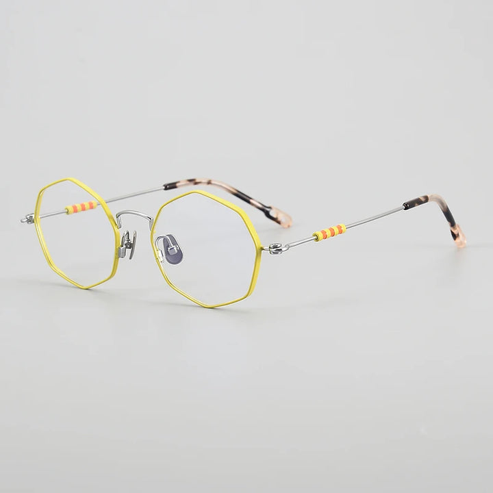 Muzz Women's Full Rim Polygon Round Titanium Eyeglasses 30213 Full Rim Muzz C5