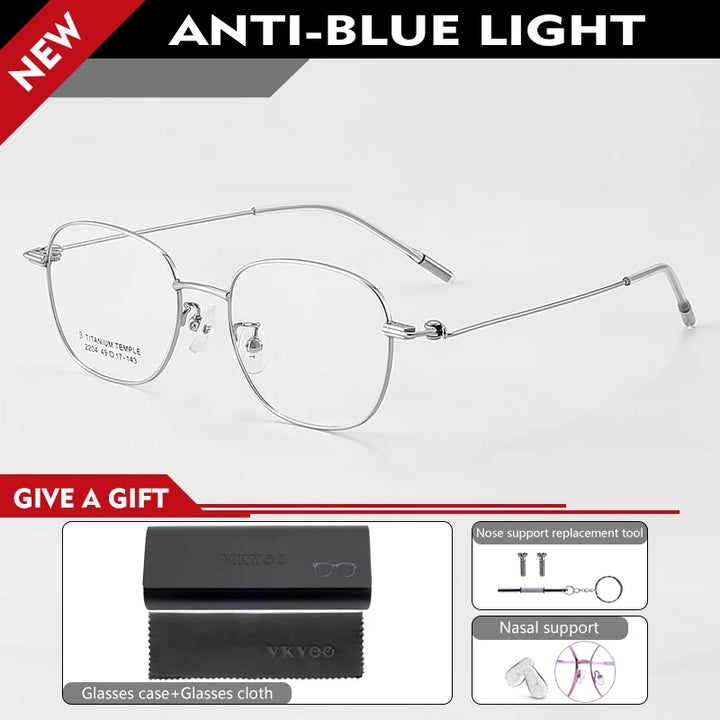 Vicky Women's Full Rim Oval Polygon Titanium Reading Glasses 42204 Reading Glasses Vicky +300 K2204-C3