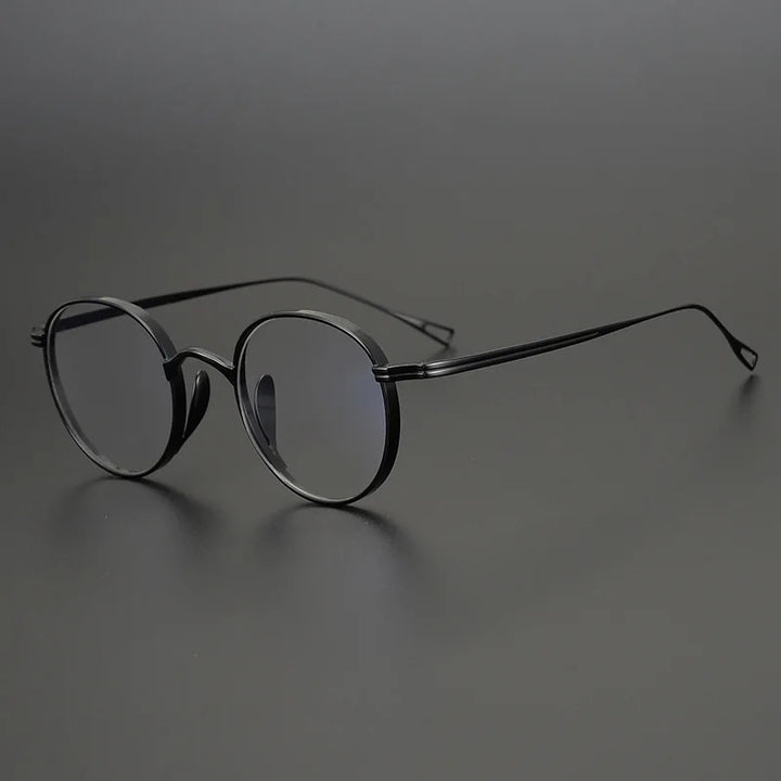 Black Mask Unisex Full Rim Oval Round Titanium Eyeglasses  77113
