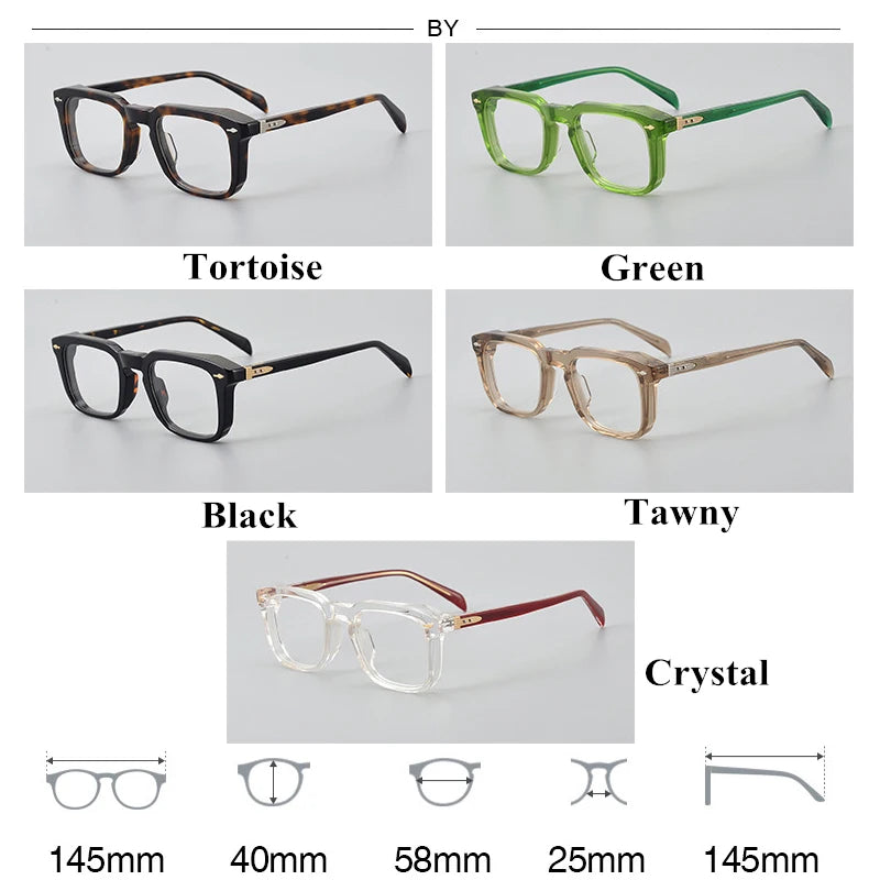 Black Mask Unisex Full Rim Square Acetate Eyeglasses D002 Full Rim Black Mask