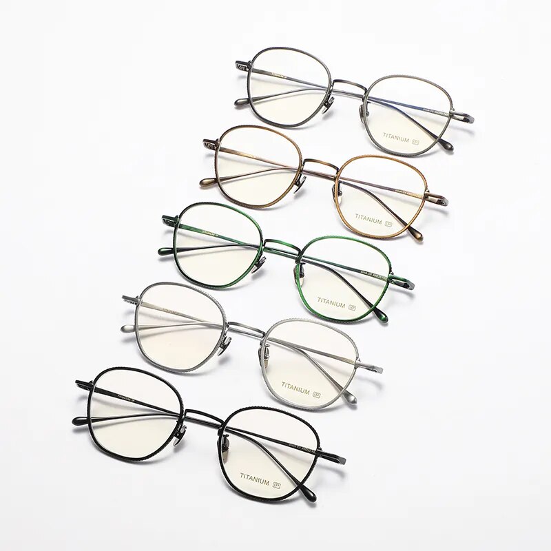 Gatenac Unisex Full Rim Polygon Titanium Eyeglasses Gxyj1139 Full Rim Gatenac