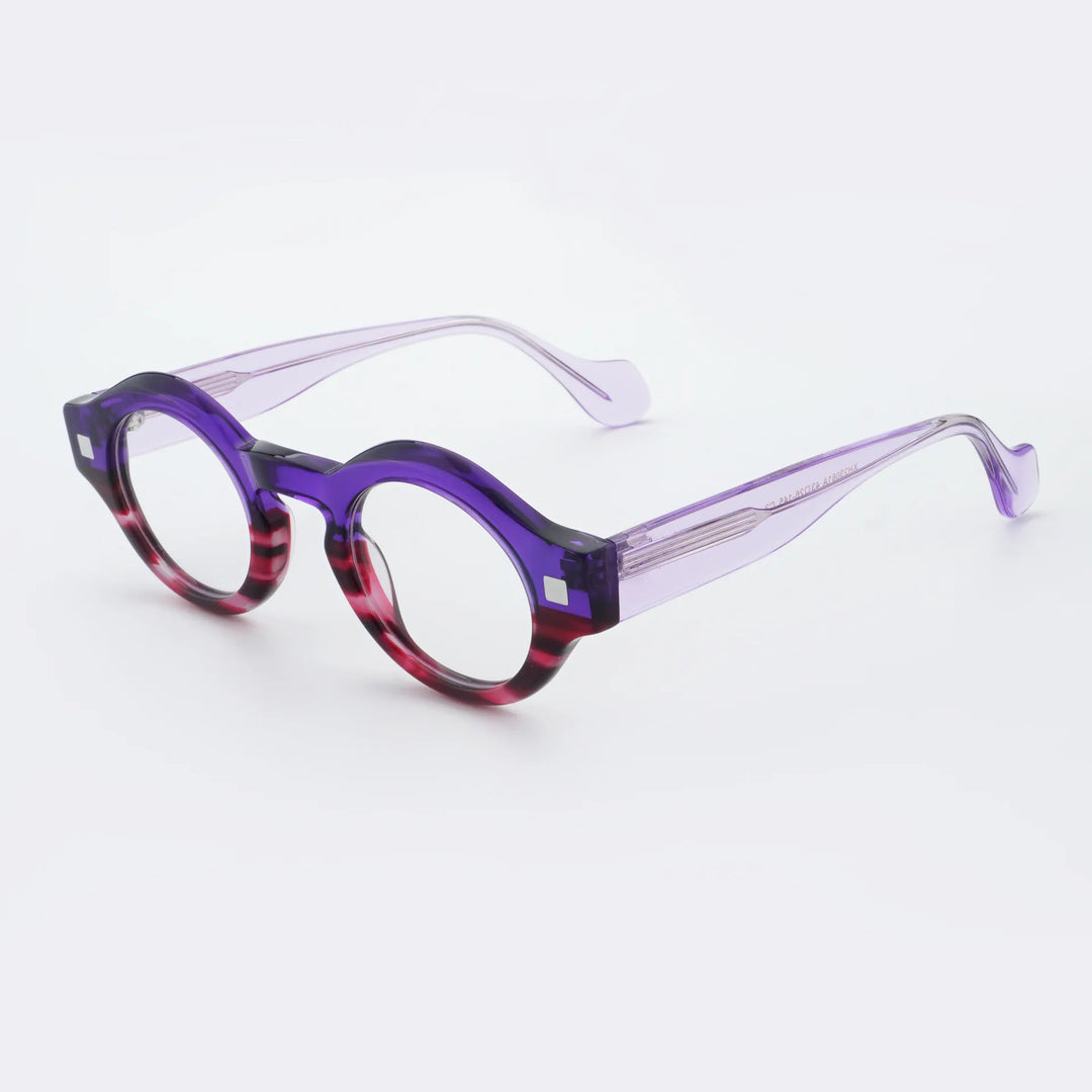 Hewei Women's Full Rim Round Thick Acetate Eyeglasses 23061