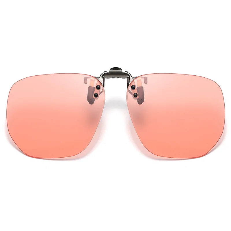 Vicky Unisex Rimless Round Tr 90 Alloy  Polarized Clip On Sunglasses V001 Clip On Sunglasses Vicky change color pink