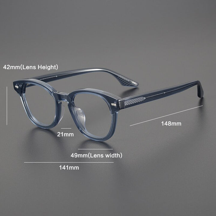 Gatenac Unisex Full Rim Square Acetate Eyeglasses Gxyj1113 Full Rim Gatenac