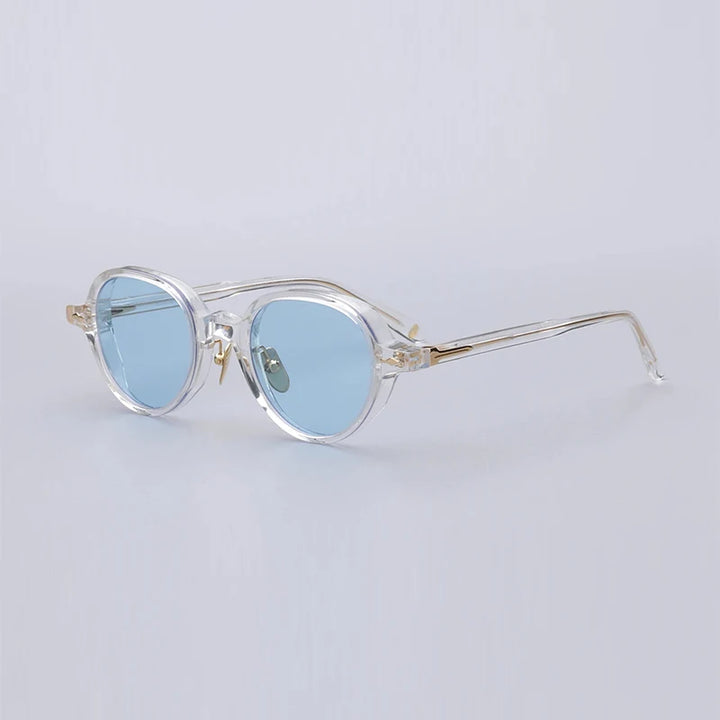 Hewei Women's Full Rim Round Acetate Sunglasses 0024 Sunglasses Hewei C6 as picture 