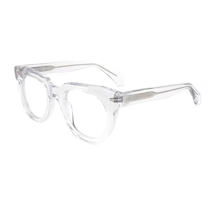 Gatenac Unisex Full Rim Square Acetate Eyeglasses Gxyj1470 Full Rim Gatenac Transparent