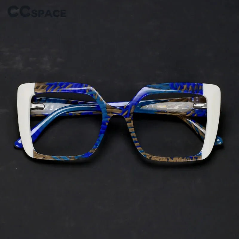 CCspace Women's Full Rim Square Acetate Hyperopic Reading Glasses R56956 Reading Glasses CCspace