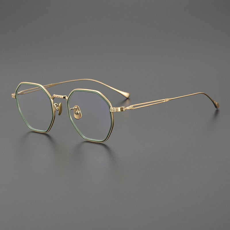 Gatenac Unisex Full Rim Polygon Titanium Eyeglasses Gxyj1124 Full Rim Gatenac