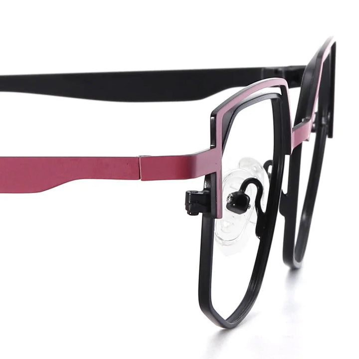 Muzz Women's Full Rim Polygon Cat Eye Alloy Eyeglasses 5527 Full Rim Muzz