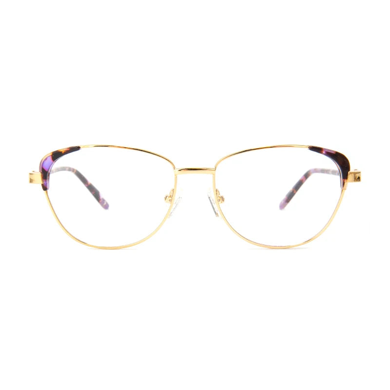 Vicky Women's Full Rim Cat Eye Stainless Steel Acetate Reading Glasses 7359 Reading Glasses Vicky SR7359-C3 Prescription custom