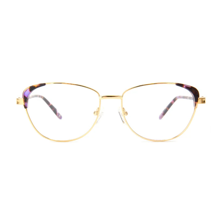 Vicky Women's Full Rim Cat Eye Stainless Steel Acetate Reading Glasses 7359 Reading Glasses Vicky SR7359-C3 Prescription custom