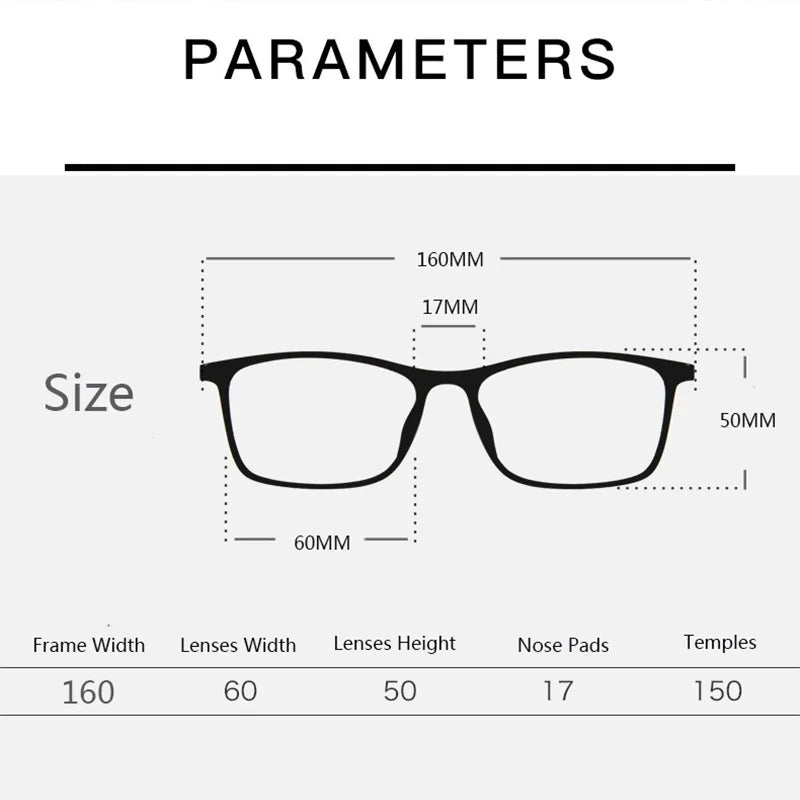 Hdcrafter Men's Full Rim Square Tr 90 Titanium Eyeglasses 59242