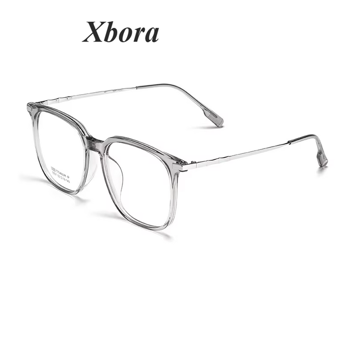 Xbora Unisex Full Rim Square Tr 90 Acetate Eyeglasses 50017