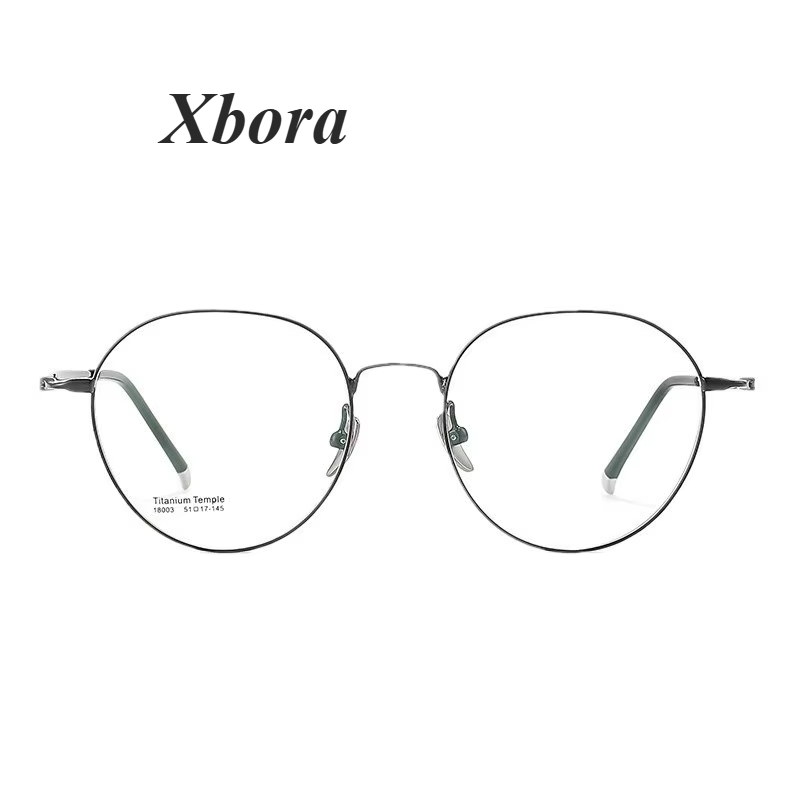 Xbora Unisex Full Rim Oval Round Titanium Eyeglasses 18005