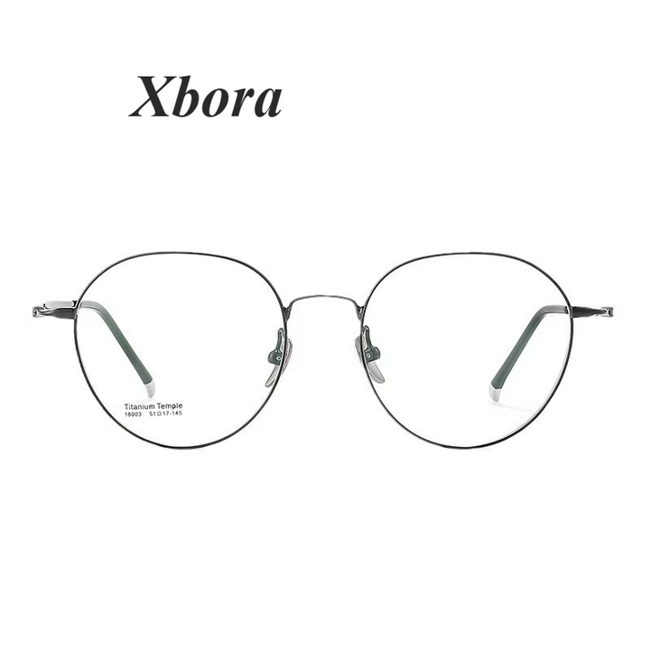 Xbora Unisex Full Rim Oval Round Titanium Eyeglasses 18005