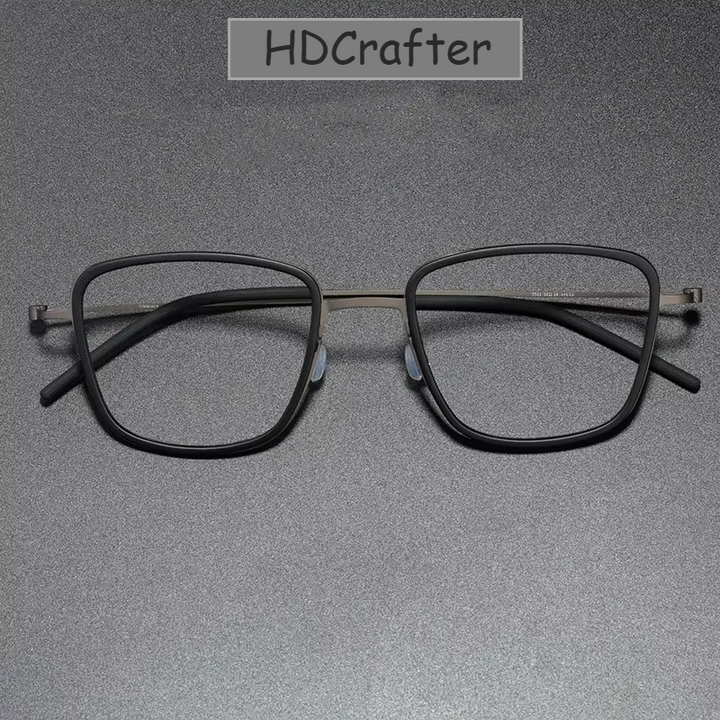 Hdcrafter Unisex Full Rim Polygon Square Tr 90 Titanium Eyeglasses 425510 Full Rim Hdcrafter Eyeglasses