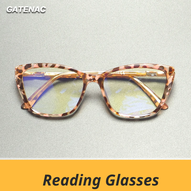 Gatenac Women's Full Rim Square Tr 90 Titanium Reading Glasses Gxy2233