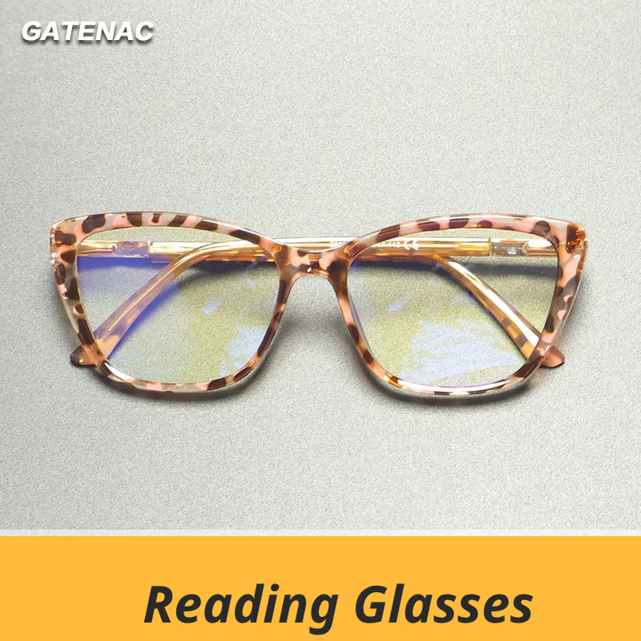 Gatenac Women's Full Rim Square Tr 90 Titanium Reading Glasses Gxy2233