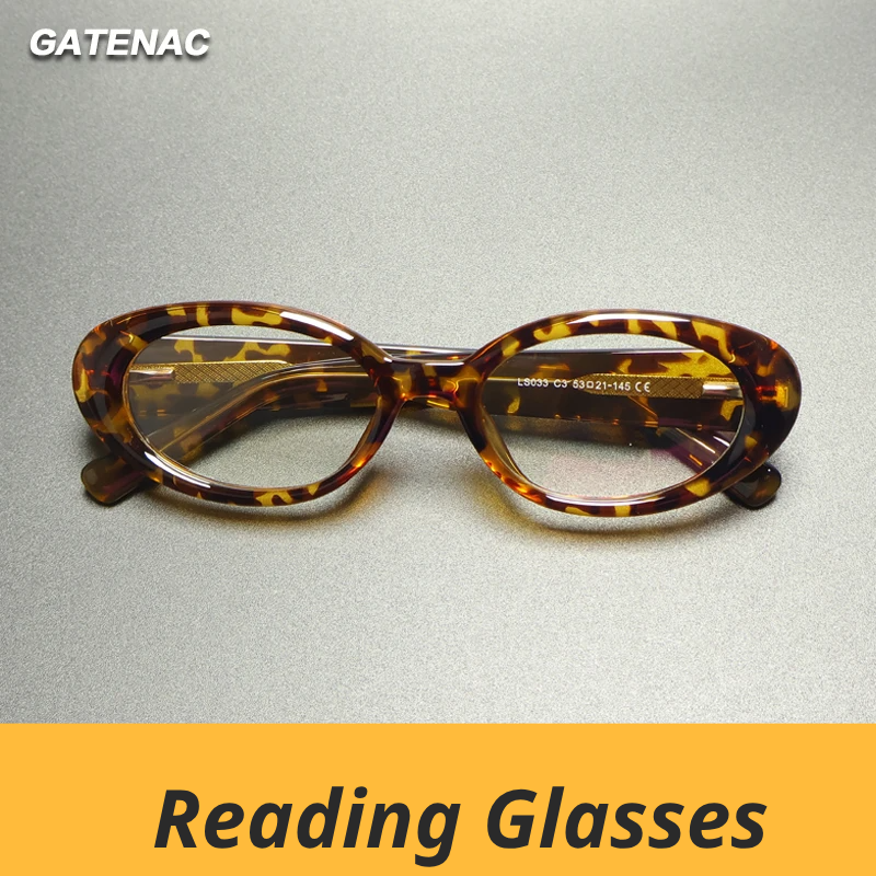 Gatenac Unisex Full Rim Oval Tr 90 Titanium Reading Glasses Gxyj9033