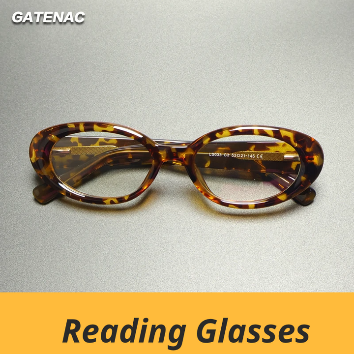 Gatenac Unisex Full Rim Oval Tr 90 Titanium Reading Glasses Gxyj9033