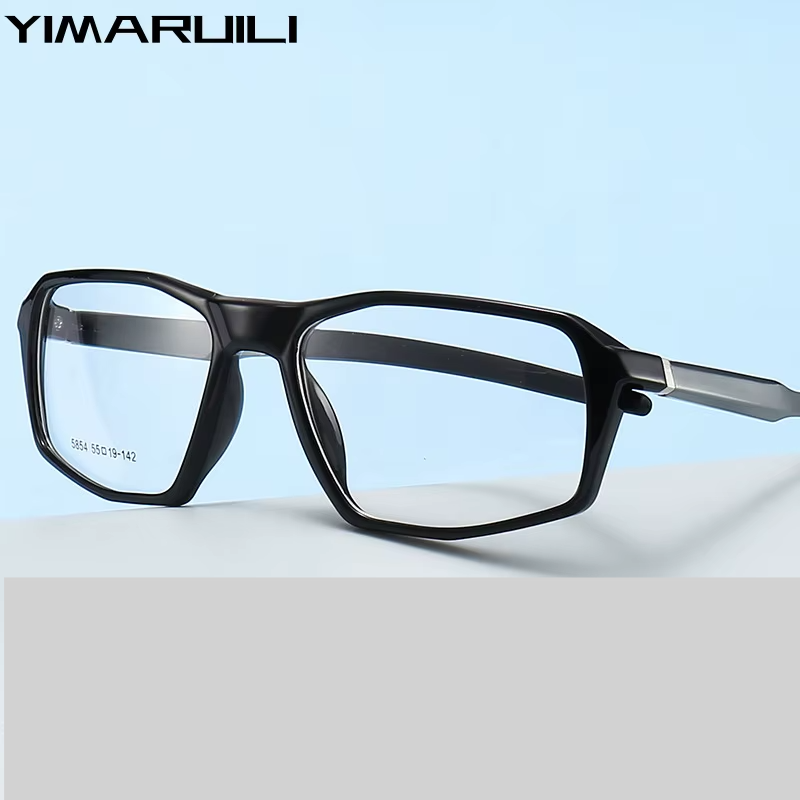 Yimaruili Unisex Full Rim Square Tr 90 Aluminum Sport Eyeglasses 5854